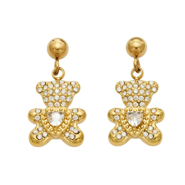Teddy Pavé Heart Drop Earrings