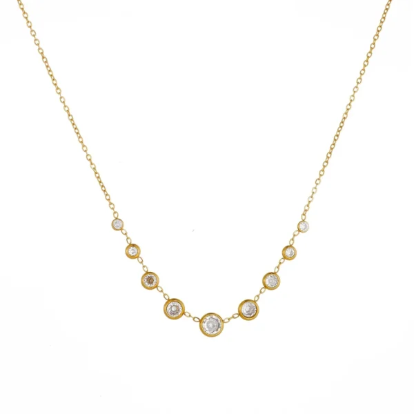 Graduated Bezel CZs Necklace