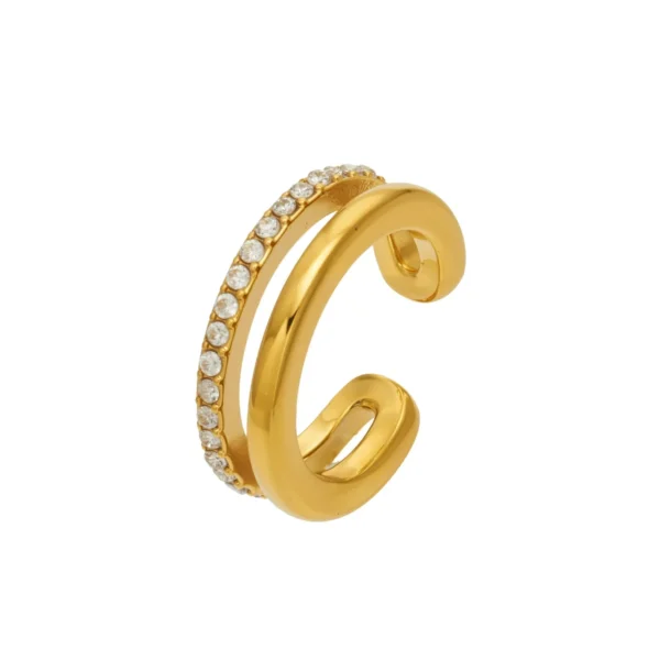 Double-Curve Pavé CZ Ear Cuff
