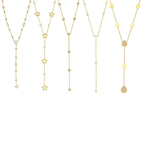 Star, Teardrop & Round CZ Necklace Designs