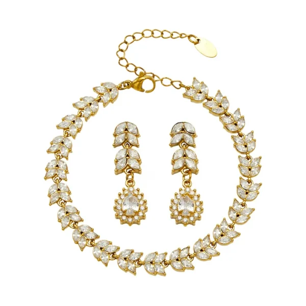 Marquise Leaf CZ Bracelet or Drop Earrings