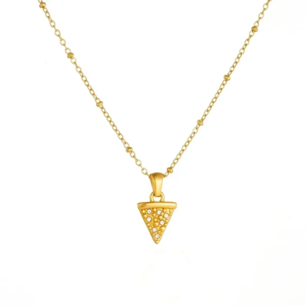 Pizza Slice Pendant Necklace with Pavé Crystals