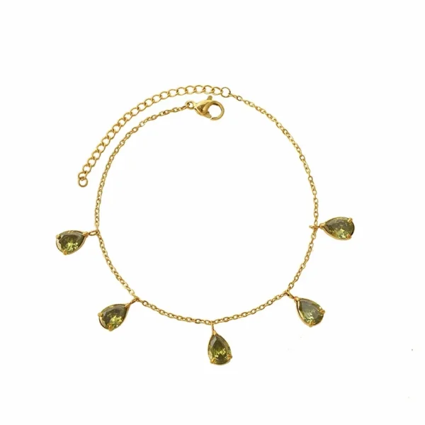 Green Pear CZ Bracelet