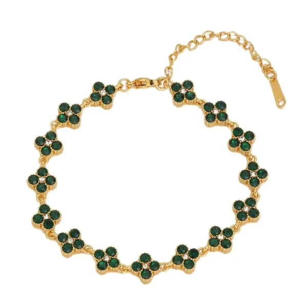 Floral Crystal Link Bracelet