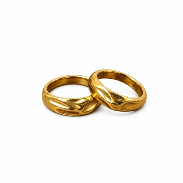 Sculpted Gold Wave Band Ring