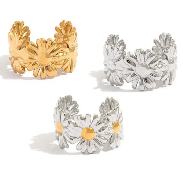Daisy Cluster Open-Front Ring