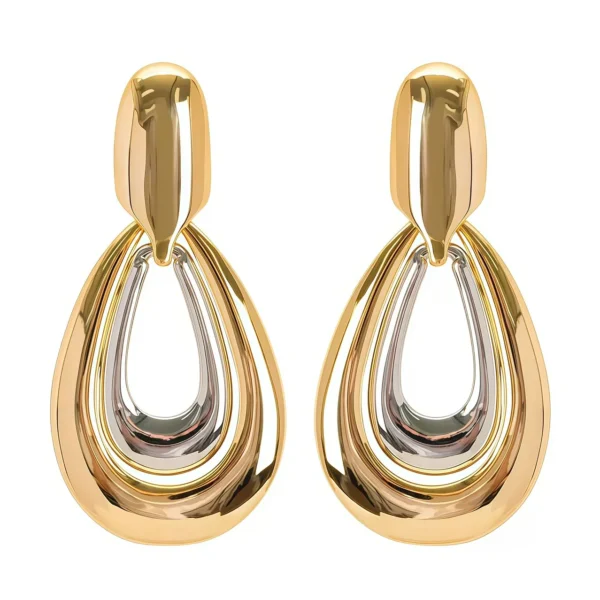 Drop Earrings Nested Teardrop Dome