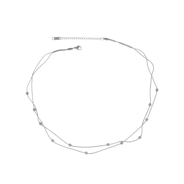 Double-Layer Cube Bead Snake Chain Necklace