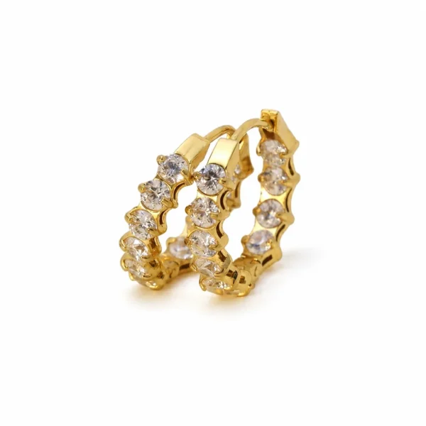 Round Cubic Zirconia Hoop Earrings