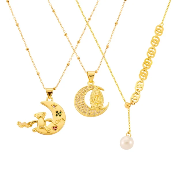 Geometric Motifs Pendant Necklace