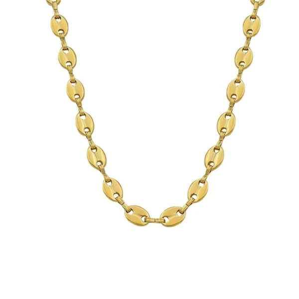 Coffee Bean Link Chain Necklace
