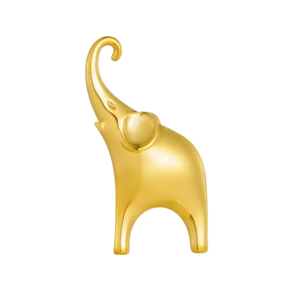 Elephant Brooch with Curled Trunk and Raised Ear