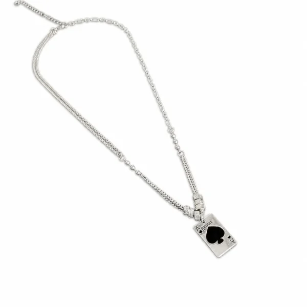 Layered Spade Card Pendant Necklace