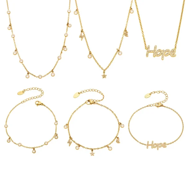 Hope Script Bezel CZ Charm Jewellery — Choose Your Piece