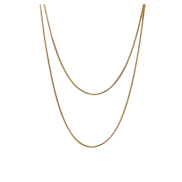 Layered Snake Chain Necklace, 120 cm
