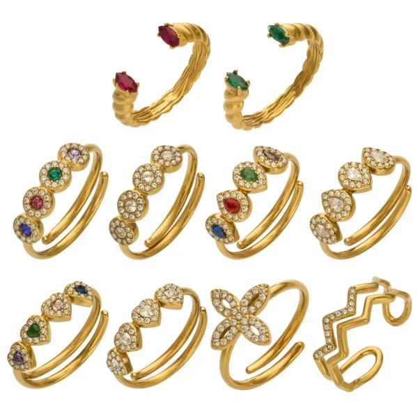 Open-Front Pavé Motif Ring