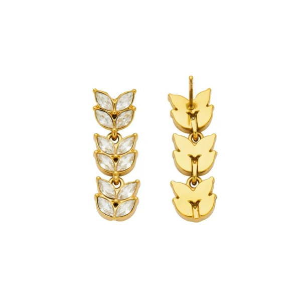 Wheat Marquise CZ Drop Earrings