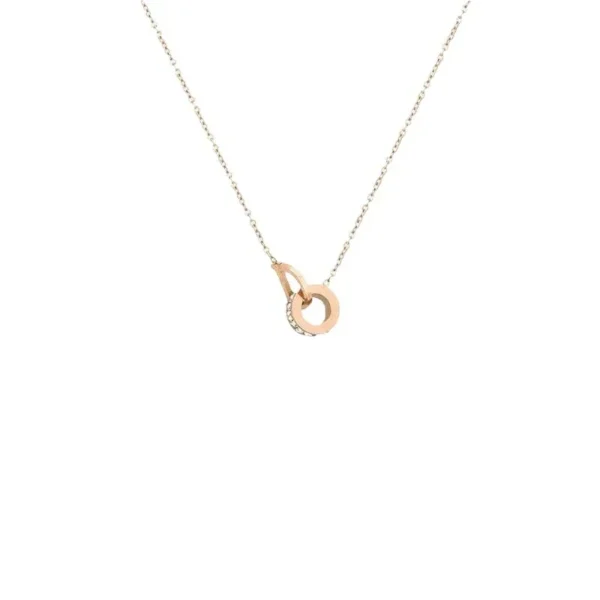D Letter Necklace, Interlocking Ring Crystal Accent