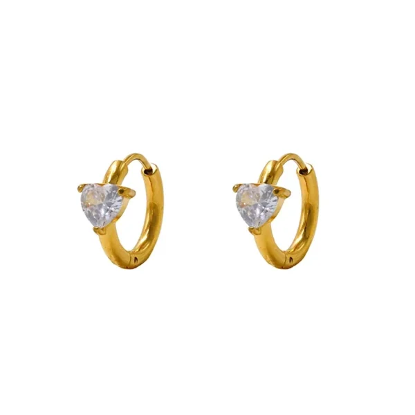 Heart, Star & Baguette CZ Hoop Earrings