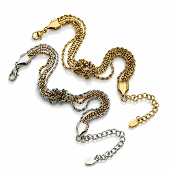 Knotted Multi-Chain Bracelet