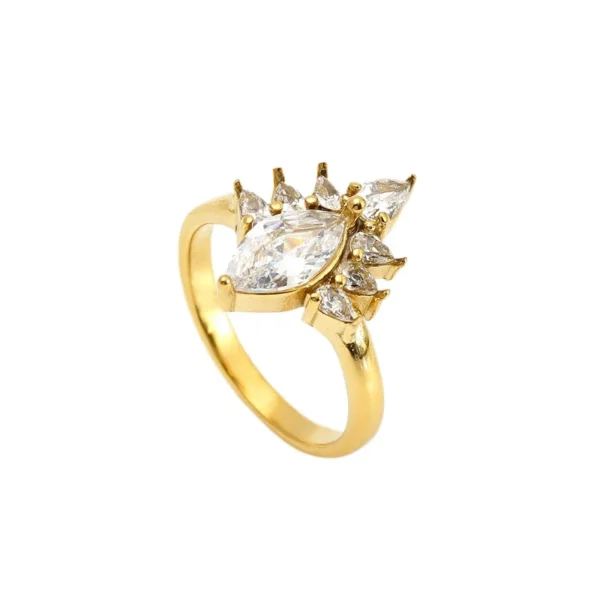 Marquise Cluster & Oval Crystal Ring
