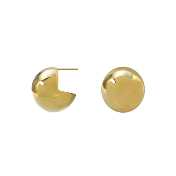 Dome Stud Earrings with Open-Back Disc