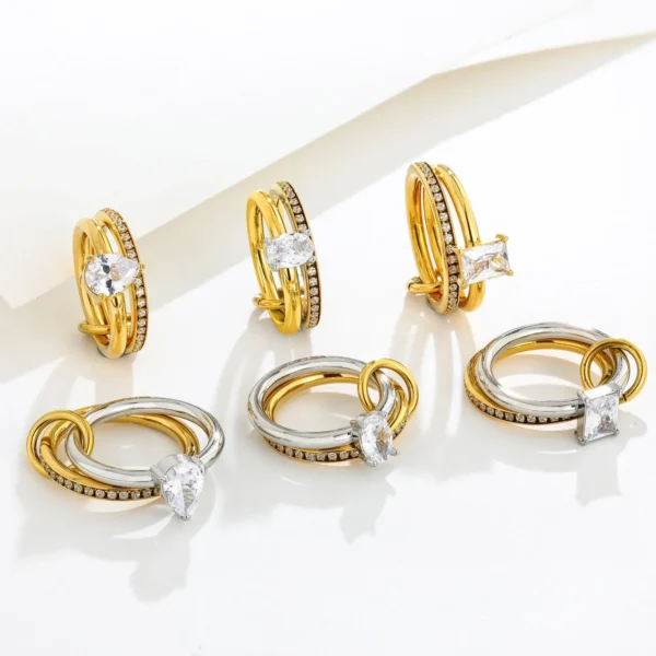 Double-Band Pavé Crystal Ring