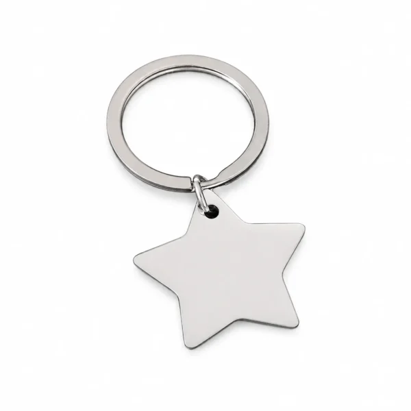 Keyring with Blank Star Pendant