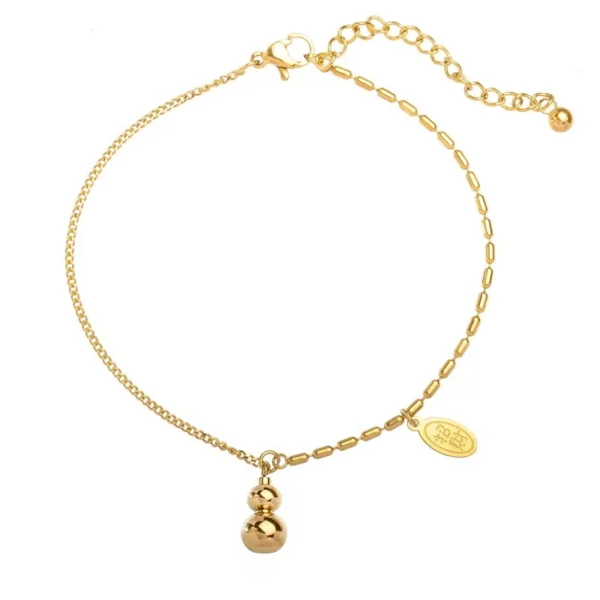 Double-Bead Fortune Tag Anklet