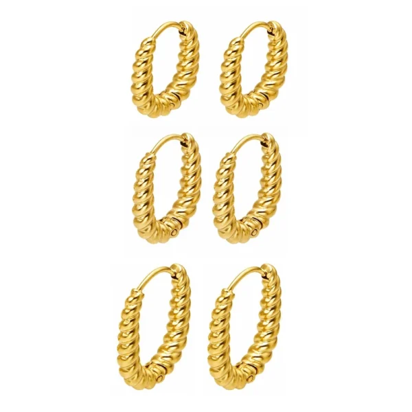 Twisted Oval Hoop Earrings