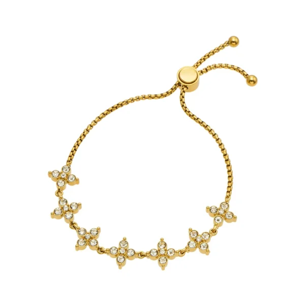 Four-Leaf Cubic Zirconia Bolo Bracelet