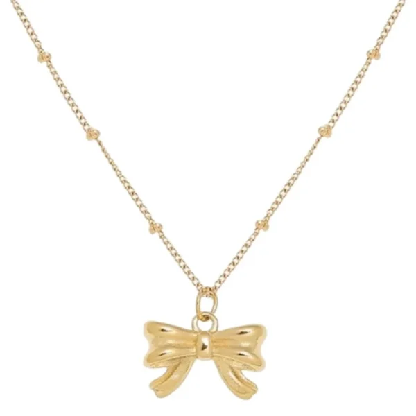 Sculpted Bow Charm and Beaded Chain Anklet