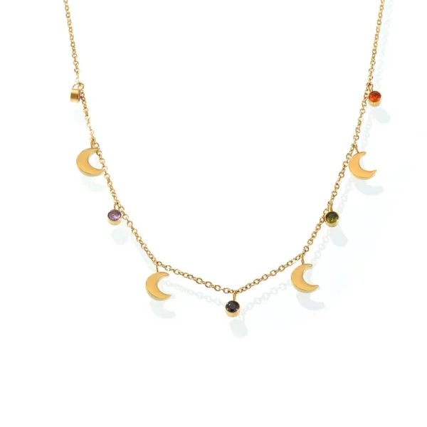 Crescent Charm Crystal Necklace