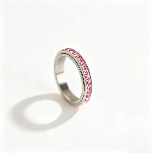 Rotating Channel-Set Crystal Band Ring