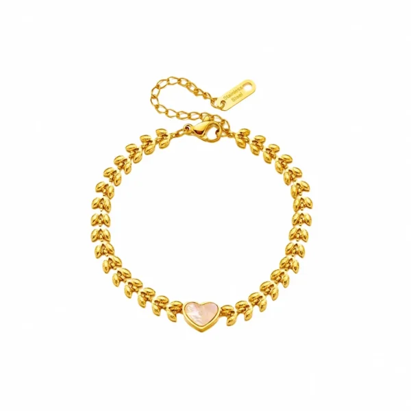 Heart Shell Wheat-Chain Bracelet