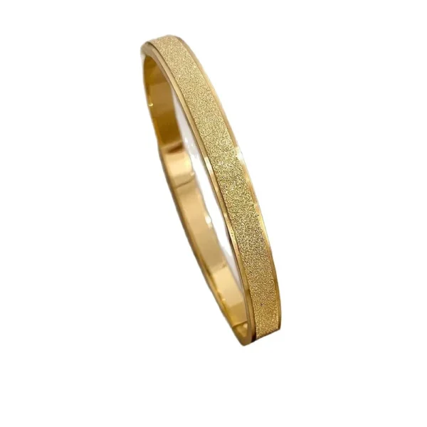 Sandblasted Inlay Bangle Bracelet