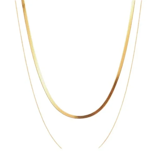 Layered Snake & Fine Chain Necklace