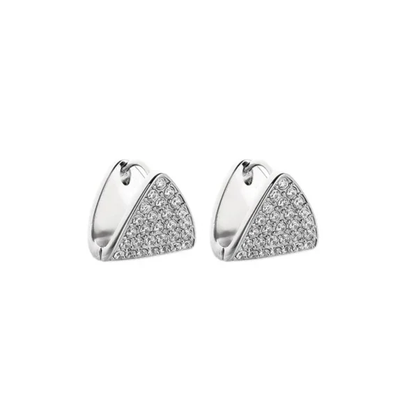 Huggie Earrings Triangle Pavé Panel