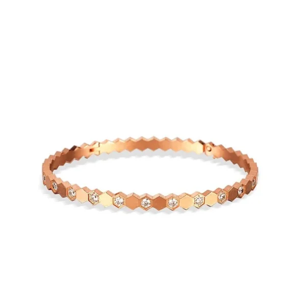Hexagon Crystal Hinged Bangle