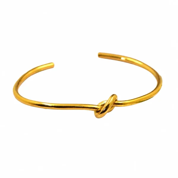 Open Double-Wire Knot Cuff Bangle