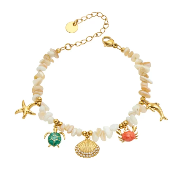 Seashell Turtle Shell Chip Bracelet