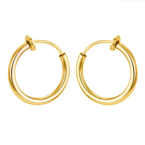 Polished Round Tube Clip-On Hoop Earrings