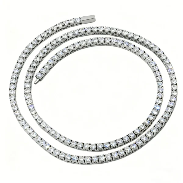 Iced CZ Tennis Chain Necklace