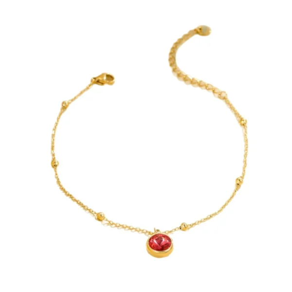 Bezel-Set Color Crystals Anklet