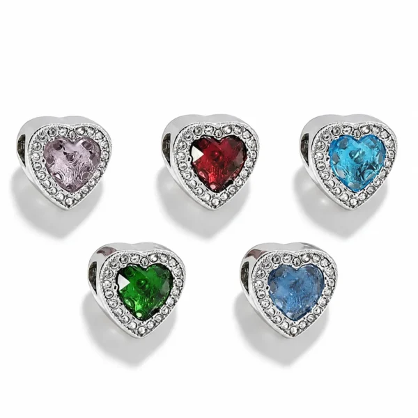 Polished Heart Stone Bracelet Charm
