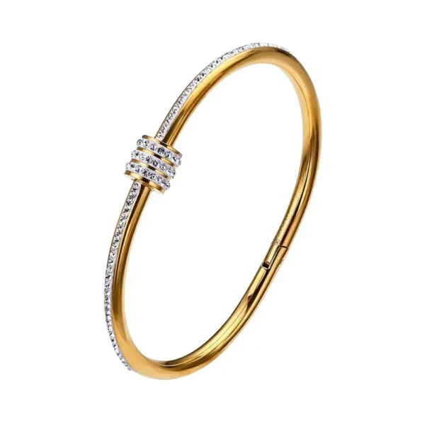 Triple Crystal Slider Bangle Bracelet