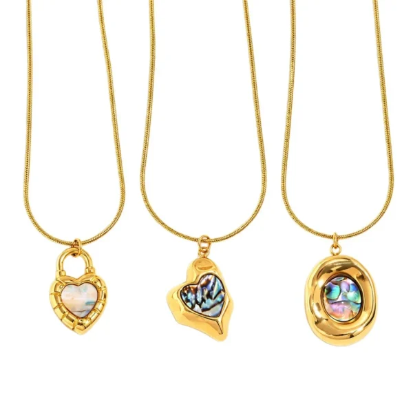 Iridescent Inlays Pendant Necklace