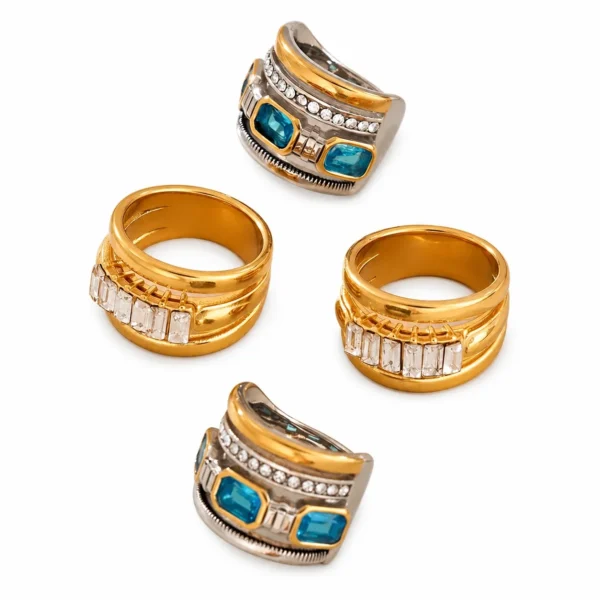 Architectural Baguette CZ Wide-Band Ring