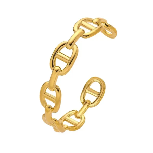 Cuff Bracelet with Oval Bar Links