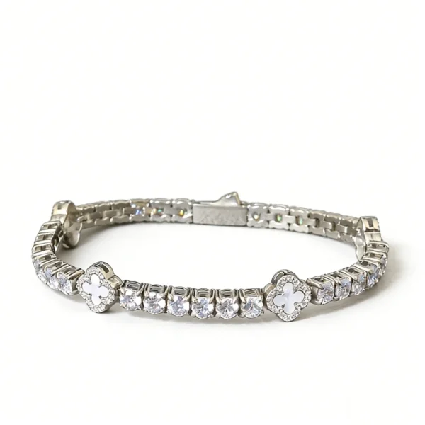 Iced Clover Tennis Bracelet